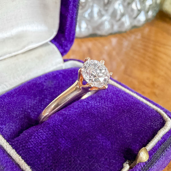 Vintage Solitaire Ring, RBC 0.98ct sold by Doyle and Doyle an antique and vintage jewelry boutique