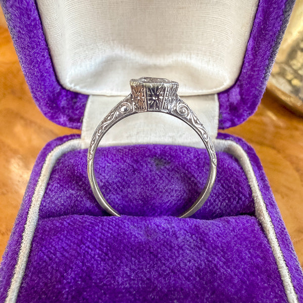 Art Deco Diamond Engagement Ring, Old Euro 0.96ct sold by Doyle and Doyle an antique and vintage jewelry boutique