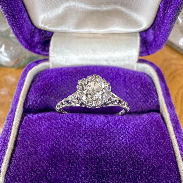 Edwardian Filigree Engagement Ring, Old Euro 1.14ct., 1913 sold by Doyle and Doyle an antique and vintage jewelry boutique