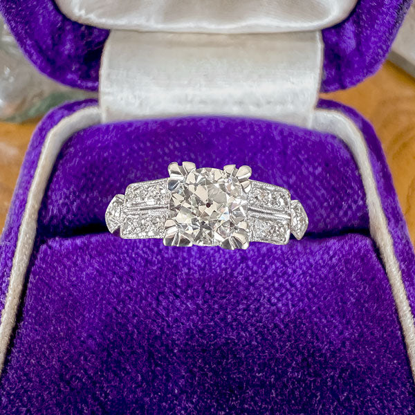 Art Deco Engagement Ring, Old Euro 1.01ct. sold by Doyle and Doyle an antique and vintage jewelry boutique