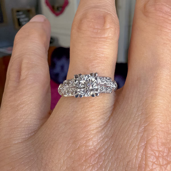 Art Deco Engagement Ring, Old Euro 1.01ct. sold by Doyle and Doyle an antique and vintage jewelry boutique