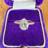 Vintage Pear Cut Diamond Solitaire Engagement Ring in gold, from Doyle & Doyle antique and vintage jewelry boutique