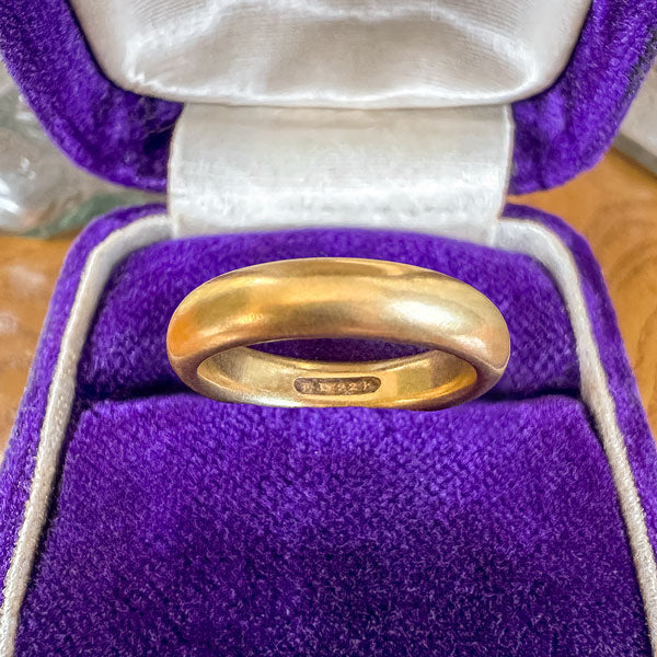 Vintage Half Round Wedding Band sold by Doyle and Doyle an antique and vintage jewelry boutique