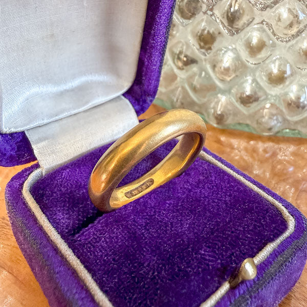 Vintage Half Round Wedding Band sold by Doyle and Doyle an antique and vintage jewelry boutique