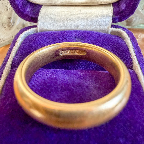 Vintage Half Round Wedding Band sold by Doyle and Doyle an antique and vintage jewelry boutique