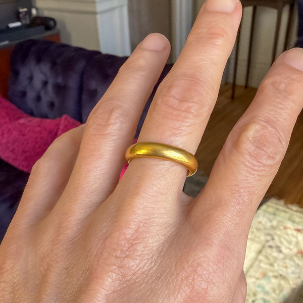 Vintage Half Round Wedding Band sold by Doyle and Doyle an antique and vintage jewelry boutique