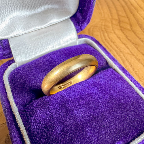 Vintage Half Round Wedding Band sold by Doyle and Doyle an antique and vintage jewelry boutique