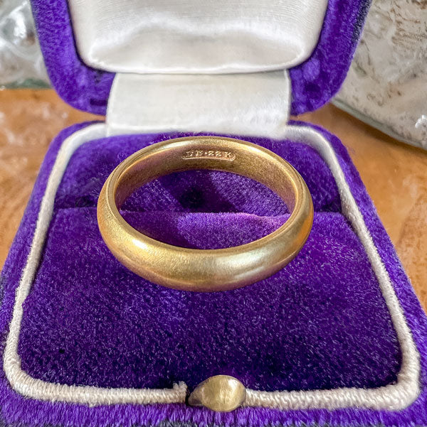 Vintage Half Round Wedding Band sold by Doyle and Doyle an antique and vintage jewelry boutique