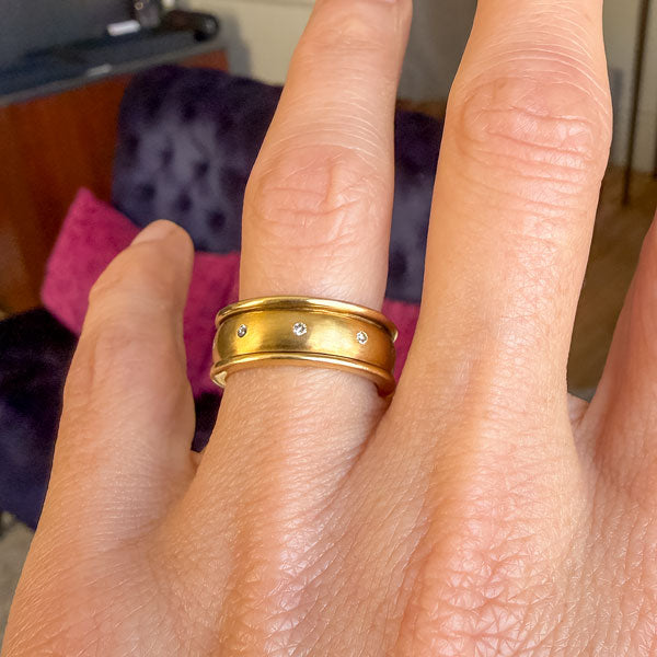 Vintage Diamond Wedding Band sold by Doyle and Doyle an antique and vintage jewelry boutique
