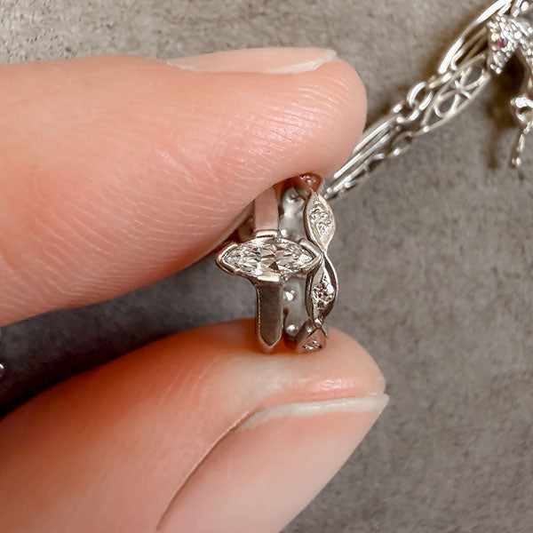 Art Deco Diamond Charm Necklace sold by Doyle and Doyle an antique and vintage jewelry boutique