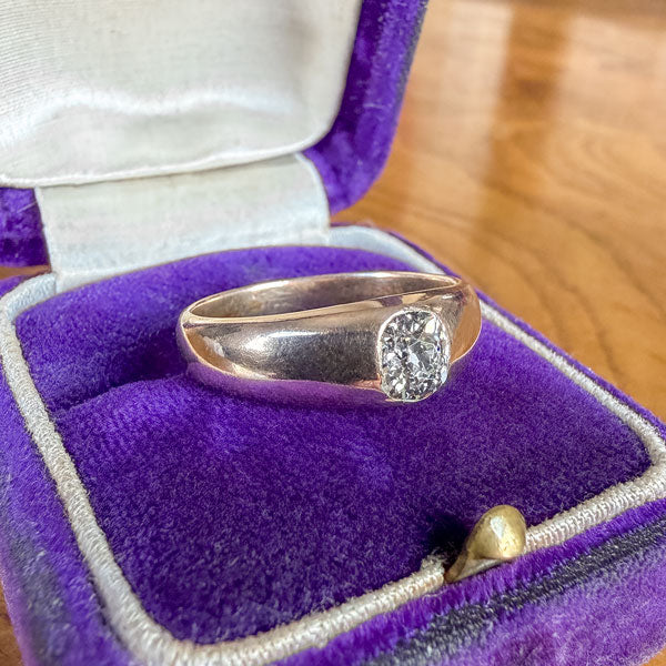 Antique Flush Set Old Mine Cut Diamond Ring, 0.50ct. sold by Doyle and Doyle an antique and vintage jewelry boutique