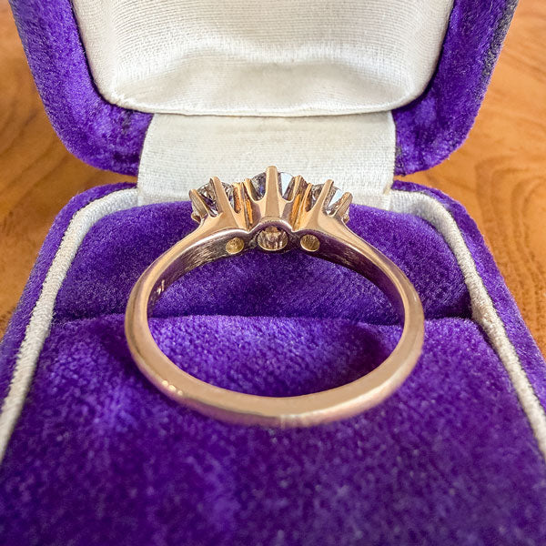 Victorian Three Stone Ring, Old Euro 0.50ct. sold by Doyle and Doyle an antique and vintage jewelry boutique