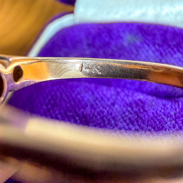 Victorian Three Stone Ring, Old Euro 0.50ct. sold by Doyle and Doyle an antique and vintage jewelry boutique