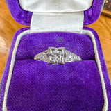 Art Deco Diamond Ring, RBC 0.15ct. 1935. sold by Doyle and Doyle an antique and vintage jewelry boutique