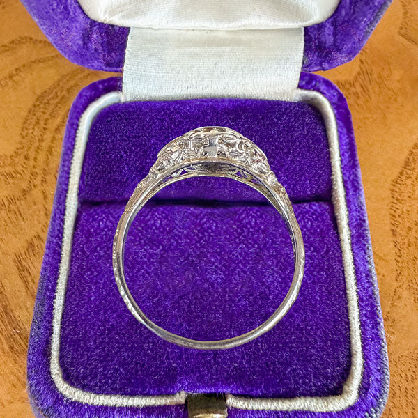 Vintage Filigree Diamond Ring, Old Euro 0.20ct. sold by Doyle and Doyle an antique and vintage jewelry boutique