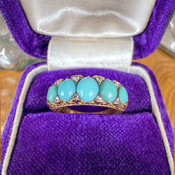 Victorian Turquoise & Diamond Ring, sold by Doyle & Doyle antique and vintage jewelry boutique