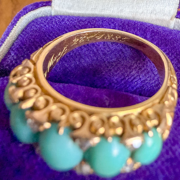 Victorian Turquoise & Diamond Ring, sold by Doyle & Doyle antique and vintage jewelry boutique