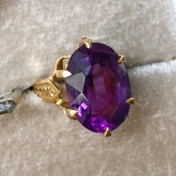 Victorian Oval Amethyst Ring, sold by Doyle & Doyle antique and vintage jewelry boutique