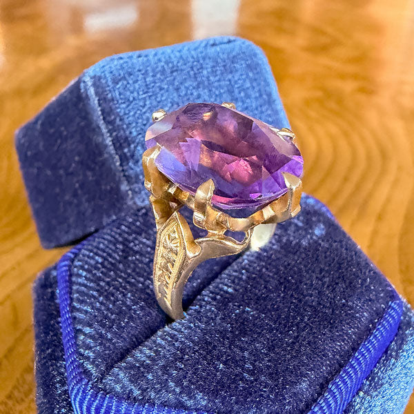 Victorian Oval Amethyst Ring, sold by Doyle & Doyle antique and vintage jewelry boutique