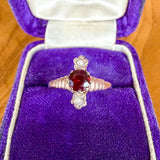 Victorian Garnet & Pearl Ring sold by Doyle and Doyle an antique and vintage jewelry boutique