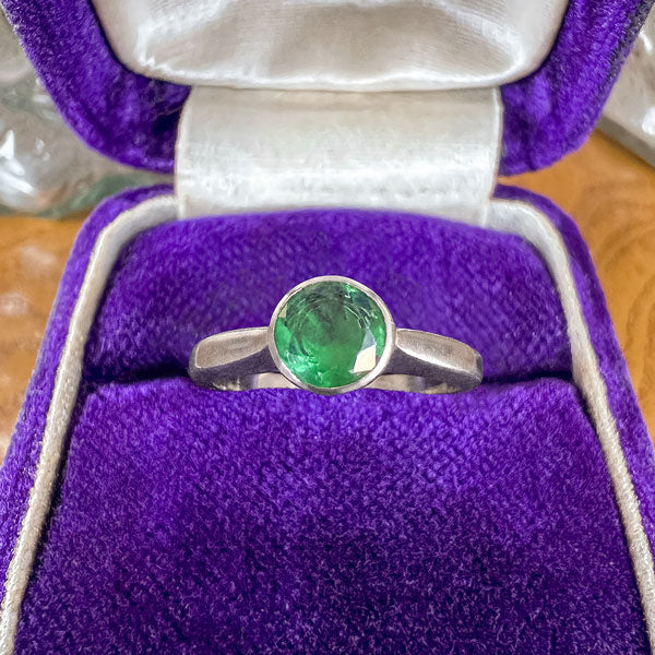 Vintage Round Emerald Ring, sold by Doyle & Doyle antique and vintage jewelry boutique