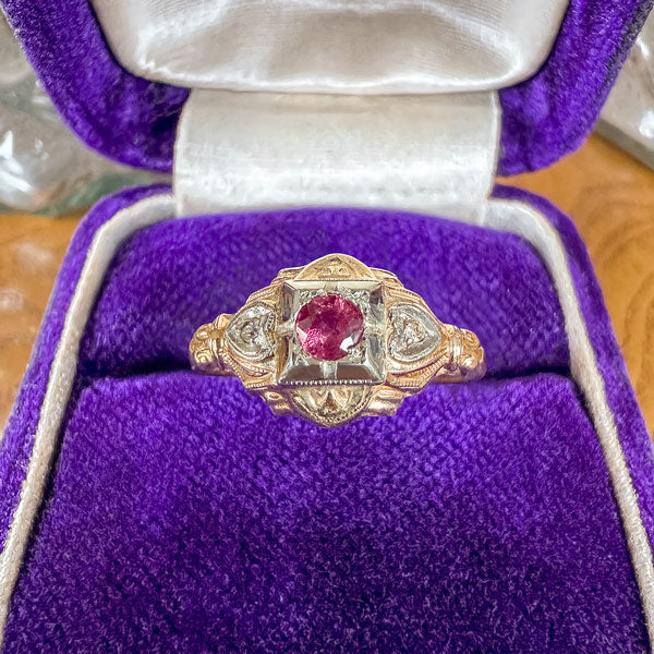 Art Deco Ruby Ring sold by Doyle and Doyle an antique and vintage jewelry boutique
