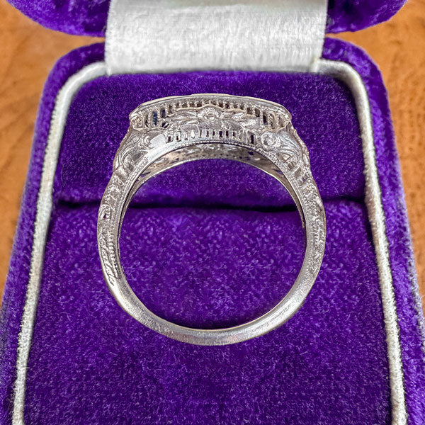 Vintage Sapphire Filigree Ring sold by Doyle and Doyle an antique and vintage jewelry boutique