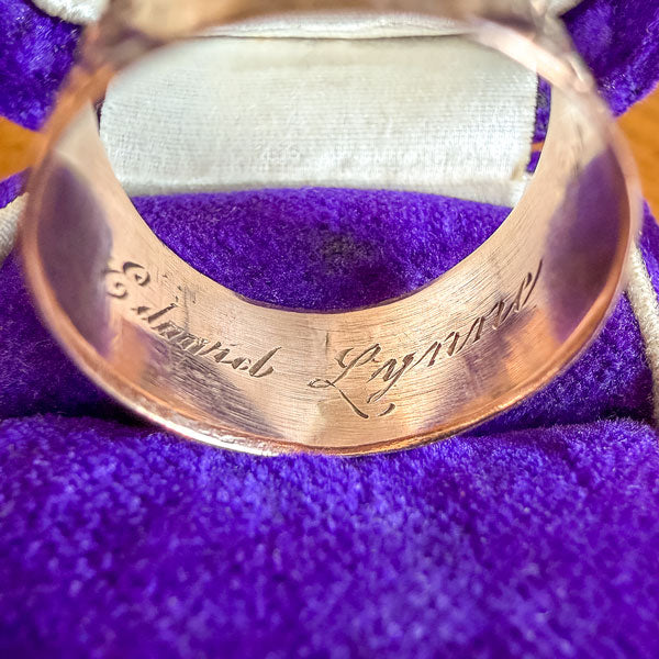 Victorian Patterned Wedding Band sold by Doyle and Doyle an antique and vintage jewelry boutique