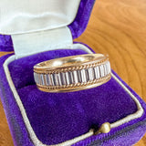 Vintage Textured Two-toned Wedding Band sold by Doyle and Doyle an antique and vintage jewelry boutique
