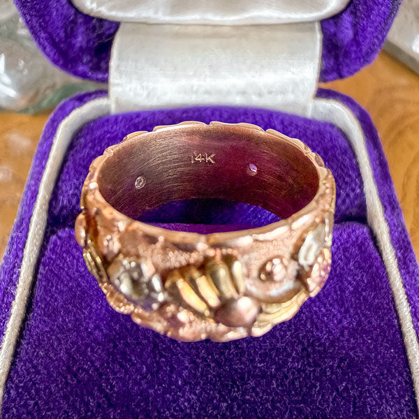 Retro Moderne 1040s Ruby & Diamond Band, sold by Doyle & Doyle antique and vintage jewelry boutique