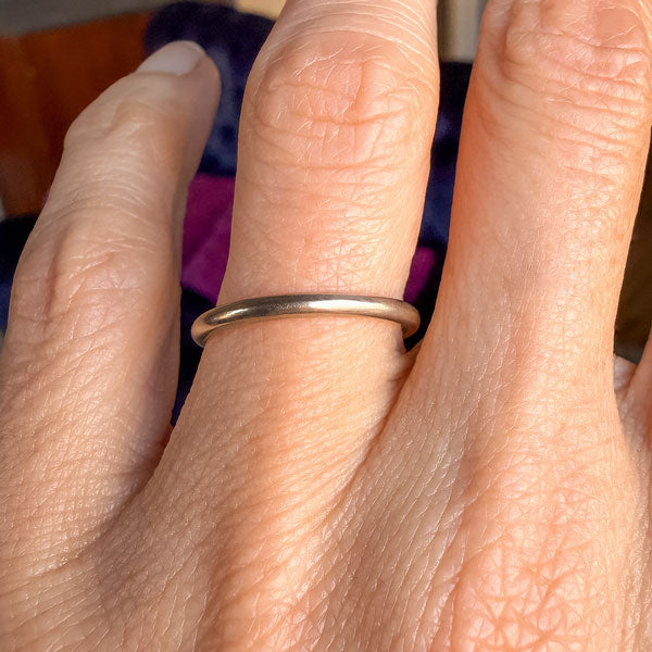 Vintage Half Round Wedding Band sold by Doyle and Doyle an antique and vintage jewelry boutique