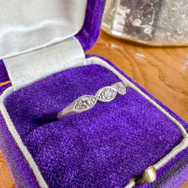 Vintage Diamond Navette Frame Band Ring, sold by Doyle & Doyle antique and vintage jewelry boutique