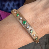 Vintage Emerald & Diamond Bangle Bracelet, from Doyle & Doyle antique and vintage jewelry boutique