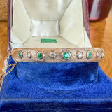 Vintage Emerald & Diamond Bangle Bracelet, from Doyle & Doyle antique and vintage jewelry boutique