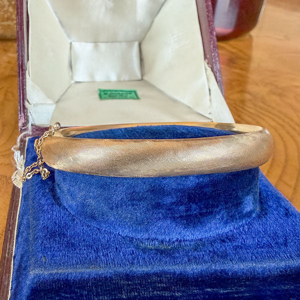 Vintage Emerald & Diamond Bangle Bracelet sold by Doyle and Doyle an antique and vintage jewelry boutique