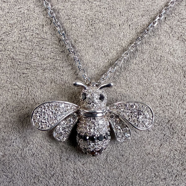 Vintage Diamond Bee Pendant sold by Doyle and Doyle an antique and vintage jewelry boutique