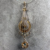 Antique Diamond, Pearl, and Aquamarine Lavalier Necklace, from Doyle & Doyle antique and vintage jewelry boutique 