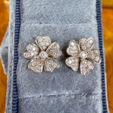 Vintage Diamond Flower Earrings, sold by Doyle & Doyle antique and vintage jewelry boutique