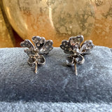 Vintage Diamond Flower Earrings, sold by Doyle & Doyle antique and vintage jewelry boutique