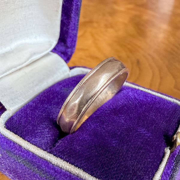 Vintage Faceted Gold Wedding Band Ring sold by Doyle and Doyle an antique and vintage jewelry boutique