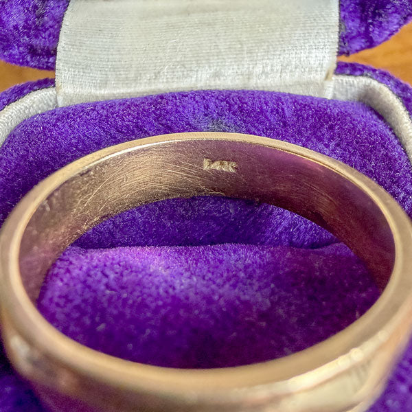 Vintage Faceted Gold Wedding Band Ring sold by Doyle and Doyle an antique and vintage jewelry boutique