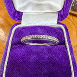 Vintage Orange Blossom Patterned Wedding Band Ring sold by Doyle and Doyle an antique and vintage jewelry boutique