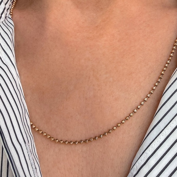 Vintage Embossed Gold Ball Chain, sold by Doyle & Doyle antique and vintage jewelry boutique