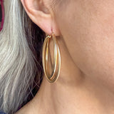 Vintage Textured Gold Hoop Earrings, sold by Doyle & Doyle an antique and vintage jewelry boutique