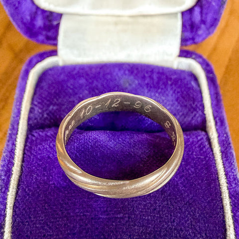 Vintage Twisted Pattern Wedding Band Ring sold by Doyle and Doyle an antique and vintage jewelry boutique