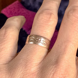 Vintage Gold Patterned Wedding Band Ring, sold by Doyle & Doyle antique and vintage jewelry boutique