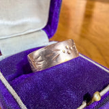 Vintage Gold Patterned Wedding Band Ring, sold by Doyle & Doyle antique and vintage jewelry boutique