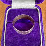 Vintage Gold Patterned Wedding Band Ring, sold by Doyle & Doyle antique and vintage jewelry boutique