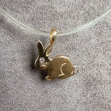 Vintage Gold Bunny Charm/ Pendant, sold by Doyle & Doyle antique and vintage jewelry boutique