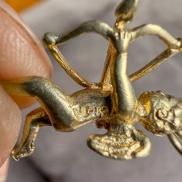 Vintage Gold Cupid Pendant Charm, sold by Doyle & Doyle antique and vintage jewelry boutique